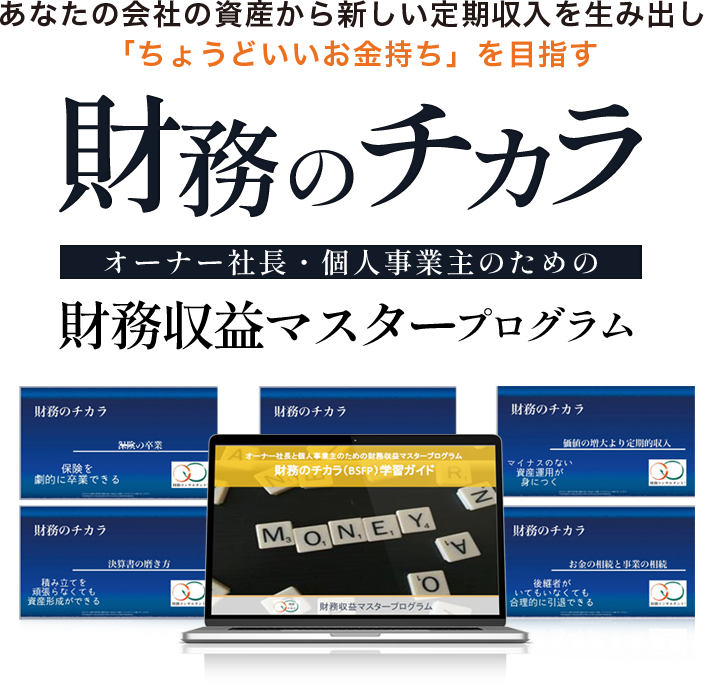 あなたの会社の資産から当たらしい定期収入を生み出し「ちょうどいいお金持ち」を目指す　財務のチカラ オーナー社長・個人事業主のための財務収益マスタープログラム